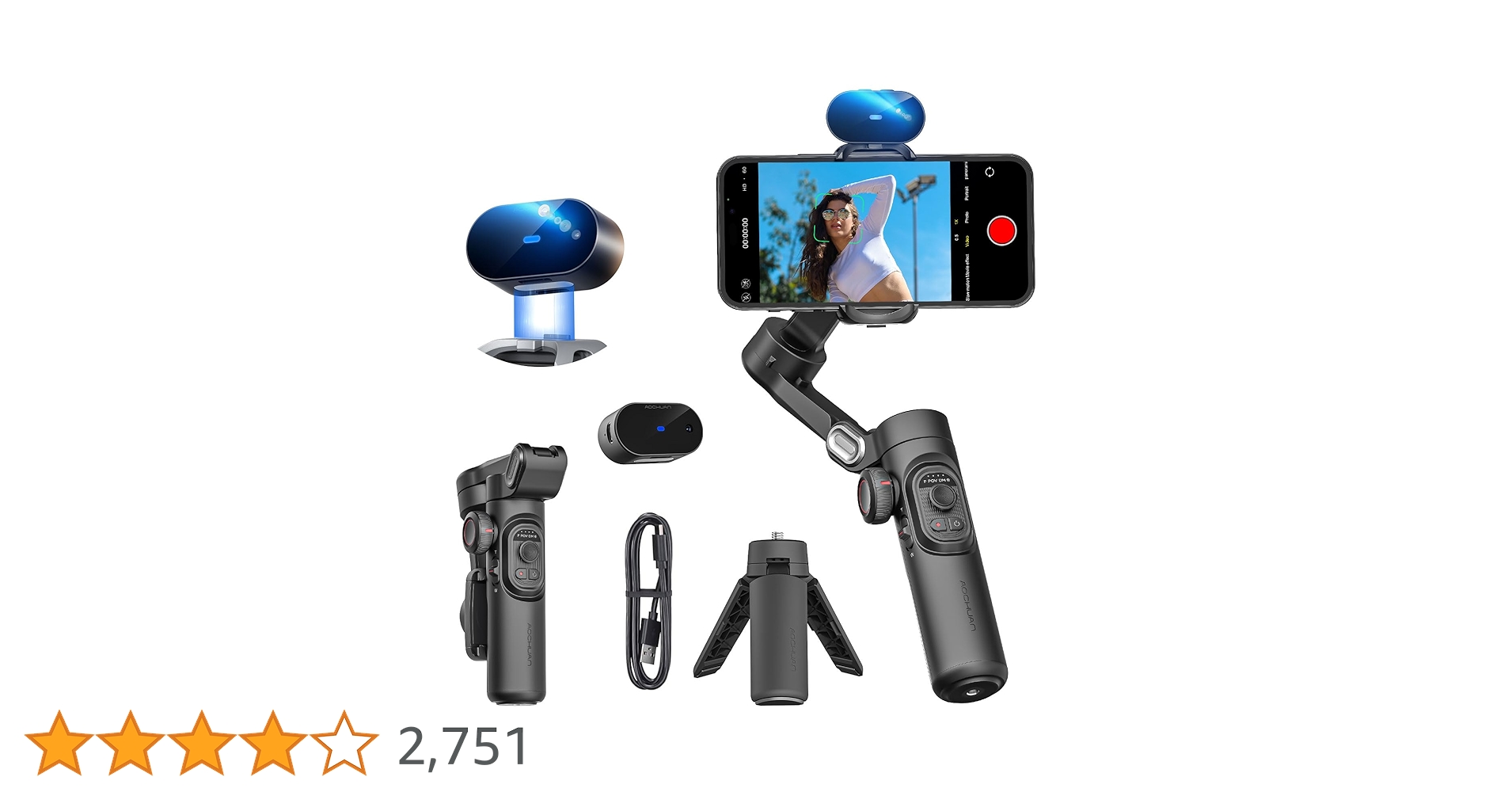 Amazon.co.jp: スマホ用AI版3軸ジンバルスタビライザー AI